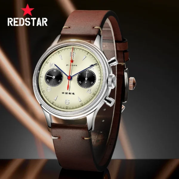Red Star 1963 Vintage Pilot Chronograph 38 mm ST1901 Hand-Winding Sapphire 1