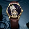 Gemini Luxury Real Tourbillon Skeleton Sapphire Mechanical Watch 4