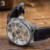 AOHAOHUA Classical Carved Large Dial Fashion Skeleton Tourbillon Watch 4