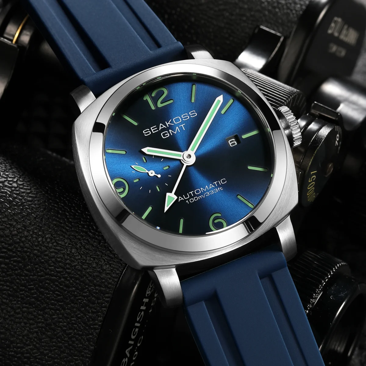 SEAKOSS Super GMT Diver 1963 Automatic ST2557 10Bar Calendar Watch 4