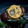 AESOP Zodiac Gold Dog Tourbillon Skeleton Luminous Watch 2