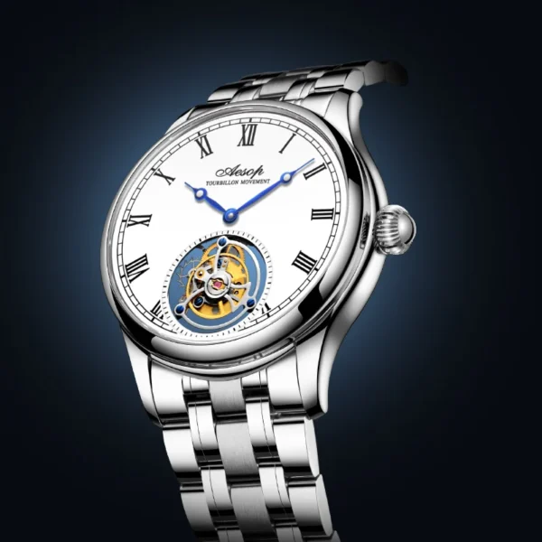 AESOP High-Quality Luxury Flying Tourbillon Skeleton Sapphire Watch 1