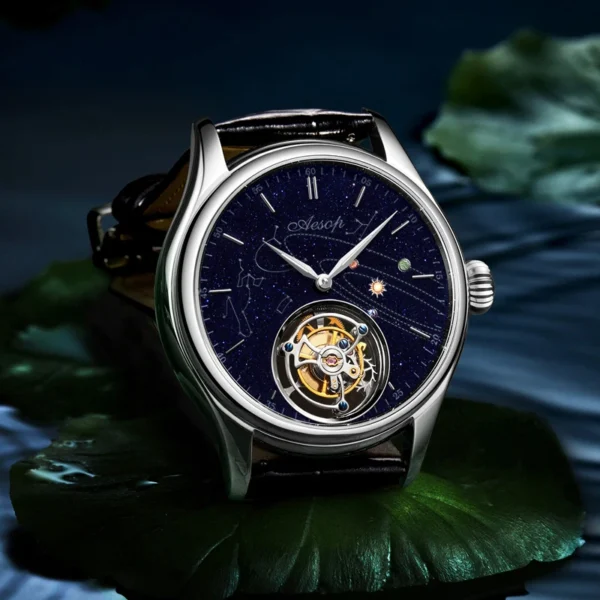 AESOP Star Flying Manual Tourbillon Skeleton Luxury Sapphire Watch 1
