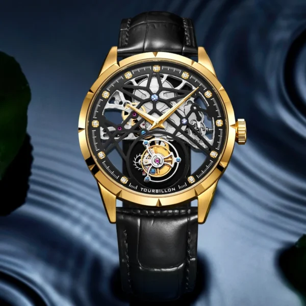 AESOP Luxury Flying Tourbillon Skeleton Rotary Waterproof Watch 2