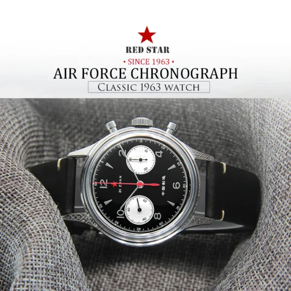 1963 Black Pilot Chronograph 38 mm ST1901 Sapphire Military 2