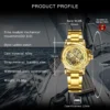 WINNER Fashion Luxury Gold Skeleton Iced Out Elegant Automatic Women’s Watch 6