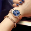 Carnival Brand New Fashion Mechanical Watch for Women's Luxury Rose Gold Stainless Steel Strap Waterproof Calendar Womens Watches 6