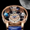 PINDU Design Celestial Starry Sky Crystal Quartz Curved Mirror Watch 2