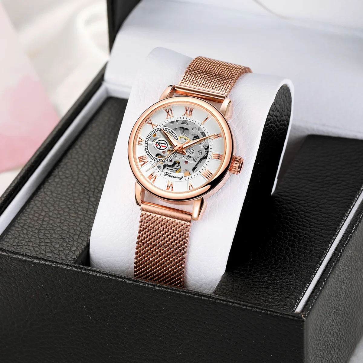 2024 High-End Luxury Steel Skeleton Fashion Women’s Mechanical Watch 3