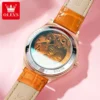 OLEVS Luxury Fashion Dragonfly Skeleton Automatic Women’s Leather Watch 5