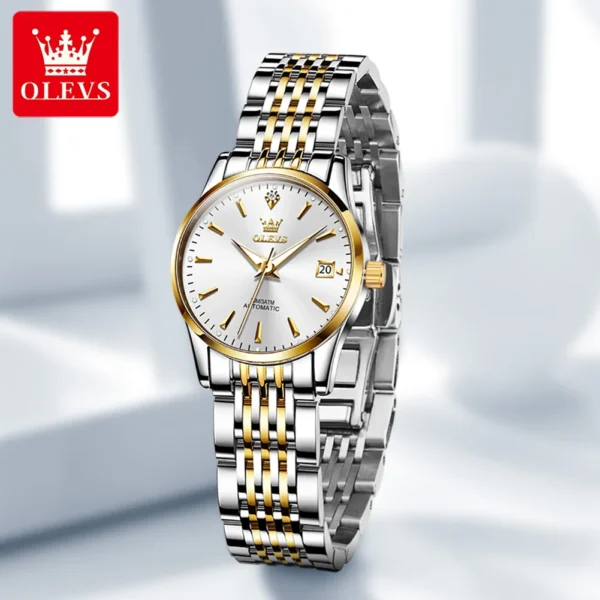 OLEVS 6635 Luxury Brand Ladies Automatic Chronograph Stainless Steel Watch 1