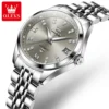 OLEVS Elegant Fashion Grey Automatic Women’s Luminous Stainless Steel Watch 1