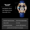 PINDU Design Celestial Transparent Globe Quartz Leather Water Resistant Watch 6
