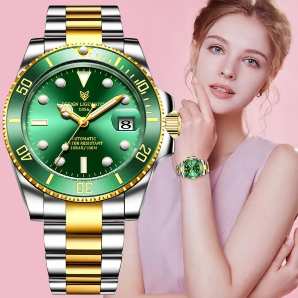 LIGE Luxury Bracelet Automatic Elegant Ladies Mechanical Watch 1