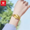 OLEVS TOP Brand Women's Watches Date Delicate Dial Stainless Steel Strap Waterproof Luminous Wristwatch Bracelet Set Gift 3