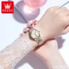 OLEVS Original Luxury Brand Automatic Women’s Steel Bracelet Watch Gift Set 3