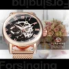 Forsining Top Brand Fashion Elegant Skeleton Rose Gold Women’s Steel Watch 2
