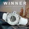 WINNER Fashion Luxury Skeleton Rhinestones Elegant Automatic Women’s Watch 5