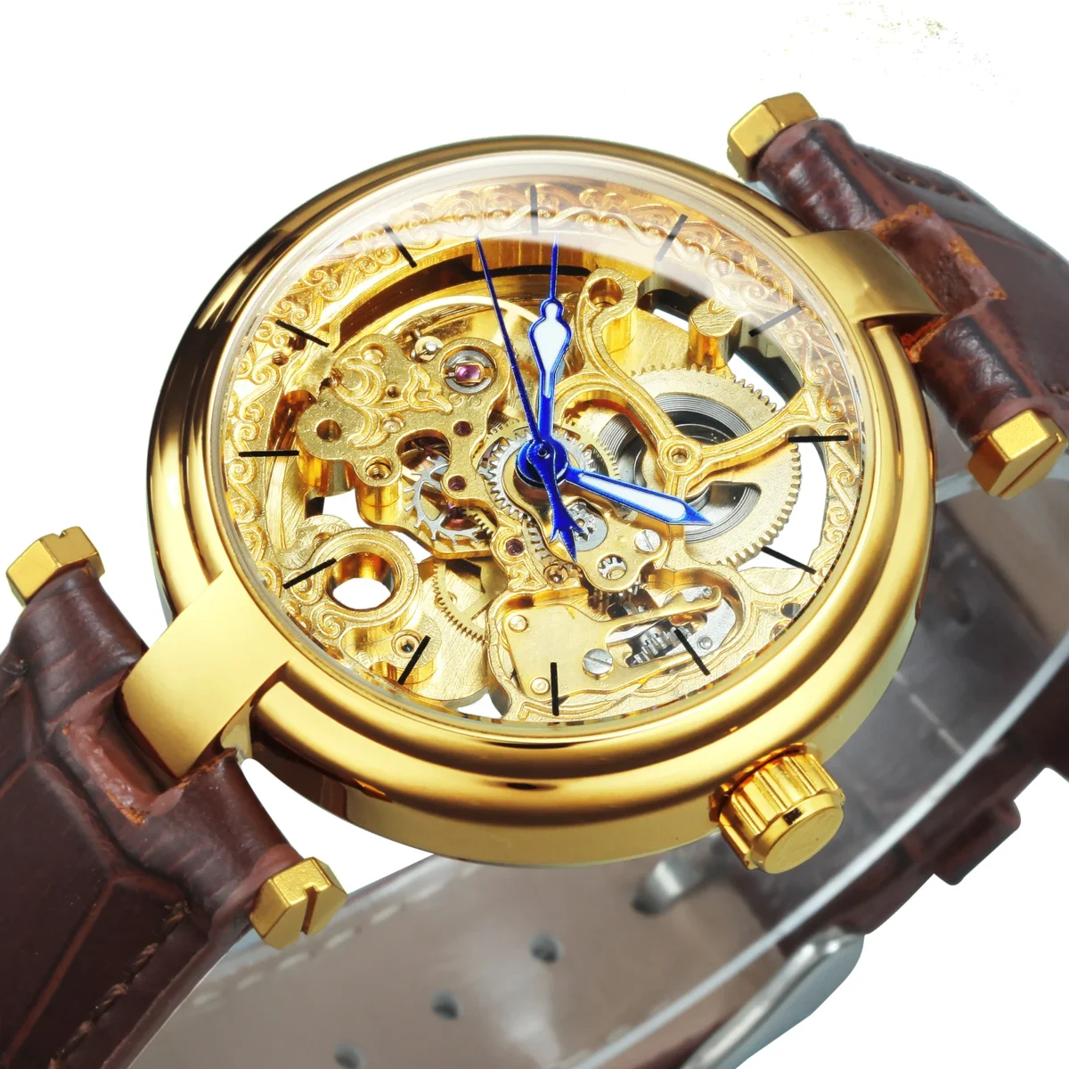 Forsining Fashion Luxury Skeleton Luminous Gold Automatic Women’s Watch 1