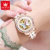 OLEVS 6615 Elegant Luxury Diamond Skeleton Butterfly Women’s Watch Set 3
