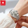 OLEVS Elegant Fashion Grey Automatic Women’s Luminous Stainless Steel Watch 5