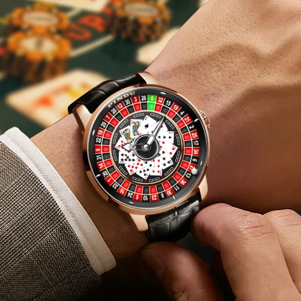 PINDU Unique NH35 Poker Roulette Automatic Mechanical Luminous Watch 2