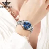 OUPINKE Fashion Silver Blue Automatic Mechanical Watch Women's Watches Ladies Creative Steel Women's Bracelet Watches Female 4