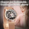 Forsining Top Brand Fashion Elegant Skeleton Rose Gold Women’s Steel Watch 3