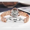 Watches Women Fashion Watch 2023 Automatic Mechanical Rhinestone Skeleton Dial Premium Leather Band Elegant Lady Watch New 6