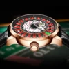 PINDU New NH35A Rotary Roulette Diamond Mechanical Leather Watch 4