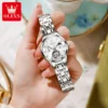 OLEVS 6608 Luxury Business Skeleton Automatic Women’s Stainless Steel Watch 3