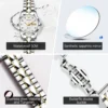 OUPINKE 3169 Luxury Brand Women's Watch Automatic Mechanical Wristwatch Waterproof Stainless Steel Watch For Woman Dual Calendar 6