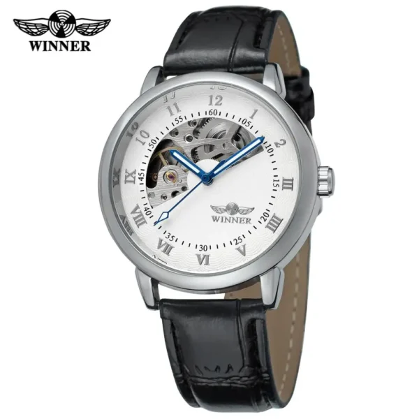 WINNER Fashion Trend Men's and Women's Watches Waterproof Silver Case Watches Automatic Mechanical Watches 2