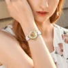 FORSINING Fashion Business White Gold Skeleton Luminous Automatic Women’s Watch 3