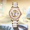 OLEVS Colorful Butterfly Fashion Ceramic Automatic Women’s Waterproof Watch 3