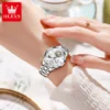 OLEVS 6608 Top Brand Elegant Fashion Hollow Automatic Women’s Steel Watch 4