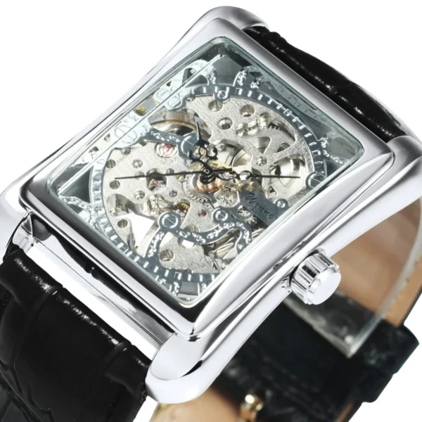 WINNER Vintage Classic Skeleton Elegant Mechanical Women’s Leather Watch 1