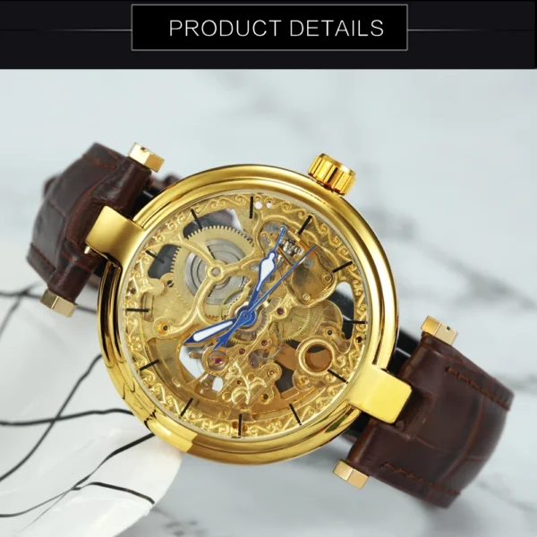 Forsining Fashion Luxury Skeleton Luminous Gold Automatic Women’s Watch 2