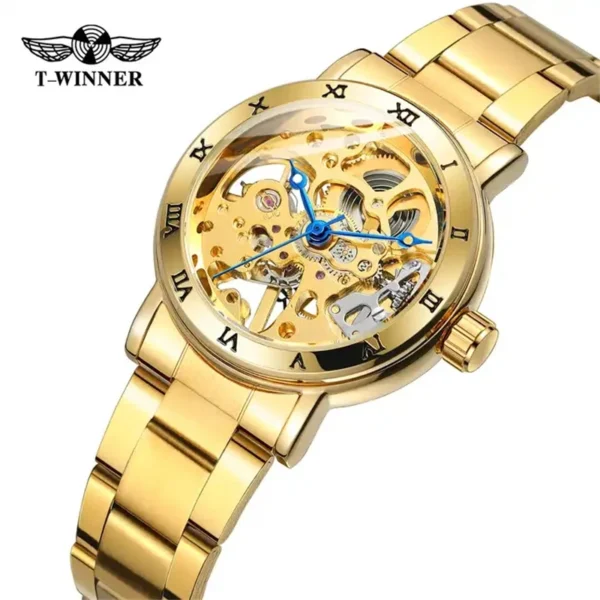 WINNER 208 Fashion Chic Hand-Wind Skeleton Automatic Women’s Bracelet Watch 2