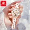OLEVS 6612 Diamond Elegant Ceramic Automatic Four Leaf Clover Women’s Watch 4