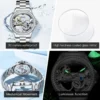 OLEVS Fully Hollow Luminous Diamond Luxury Automatic Women’s Watch 3