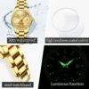 OLEVS Elegant Diamond Calendar Automatic Women’s Stainless Steel Watch 5