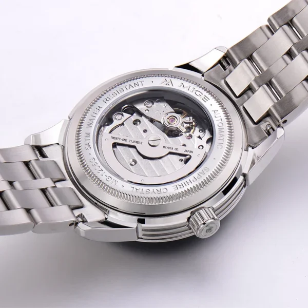 MIGE Original Miyota Skeleton Automatical Mechanical Watch for Women's Waterproof Sapphire Stainless Steel Women's Wristwatch 2