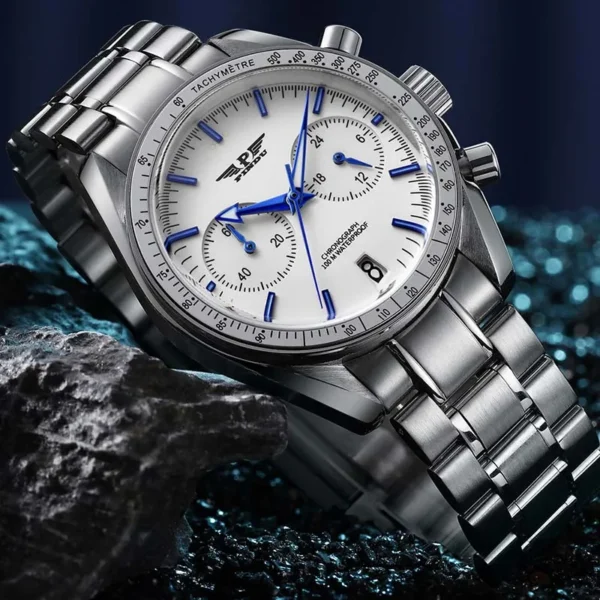 PINDU Design VK64 Quartz Sweep Seconds Sapphire 316 Steel Calendar Watch 2