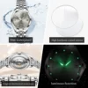 OLEVS Elegant Fashion Grey Automatic Women’s Luminous Stainless Steel Watch 6
