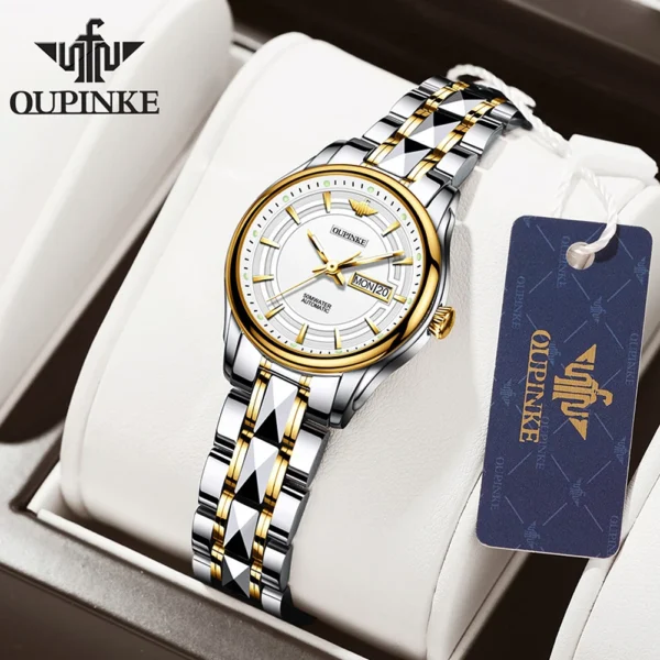 OUPINKE 3170 Original Women's Watch Japan Automatic Mechanical Wrist Watch for Woman Luxury Elegant Dual Calendar Ladies Watches 2
