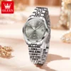 OLEVS Elegant Fashion Grey Automatic Women’s Luminous Stainless Steel Watch 3
