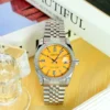 A Women's Silver Steel Band Luxury Business Style Calendar Display Tourbillon Fully Automatic Mechanical Watch 1