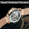 Forsining Top Brand Fashion Elegant Skeleton Rose Gold Women’s Steel Watch 5