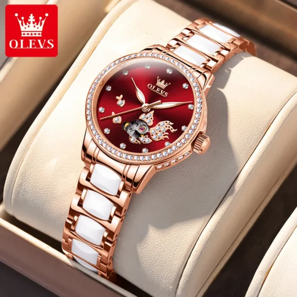 OLEVS 7001 Fully Automatic Women’s Mechanical Steel Strap Watch 1